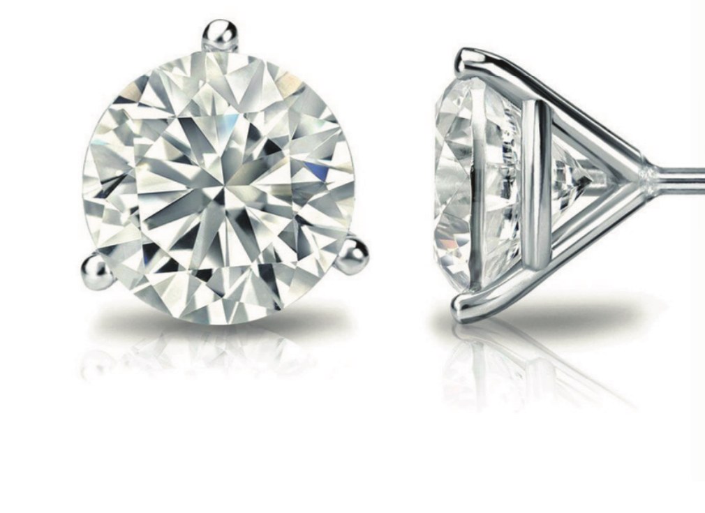 Round lab-grown diamond martini stud earrings