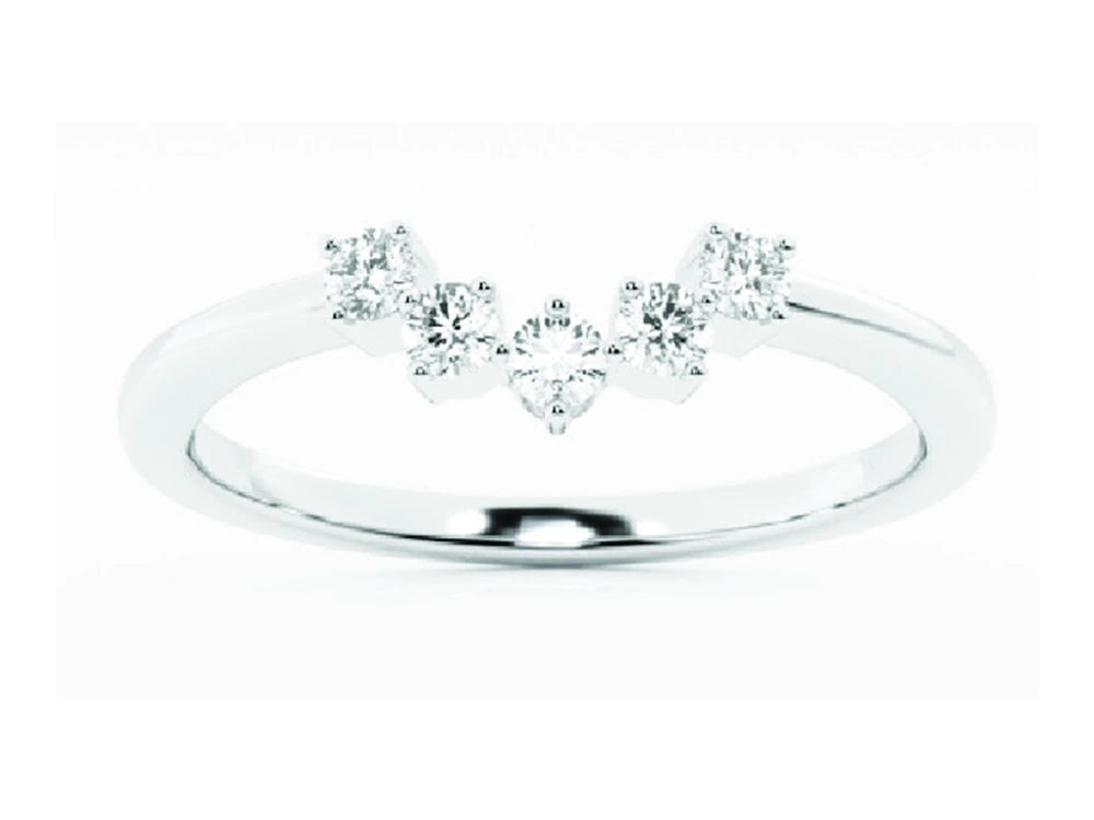 0.3ct Five-Stone Round Chevron Ring catalog reference image