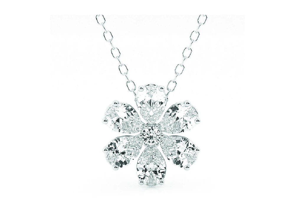 2ct Multi-Pear Flower Pendant catalog reference image