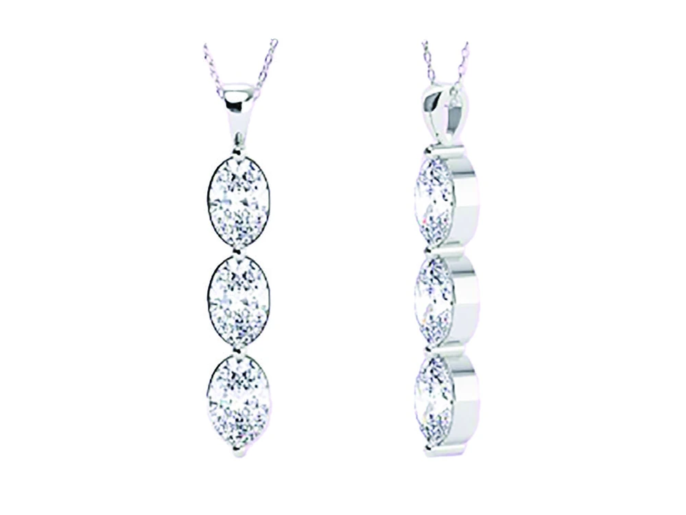 0.5ct Oval Three-Stone Pendant catalog reference image