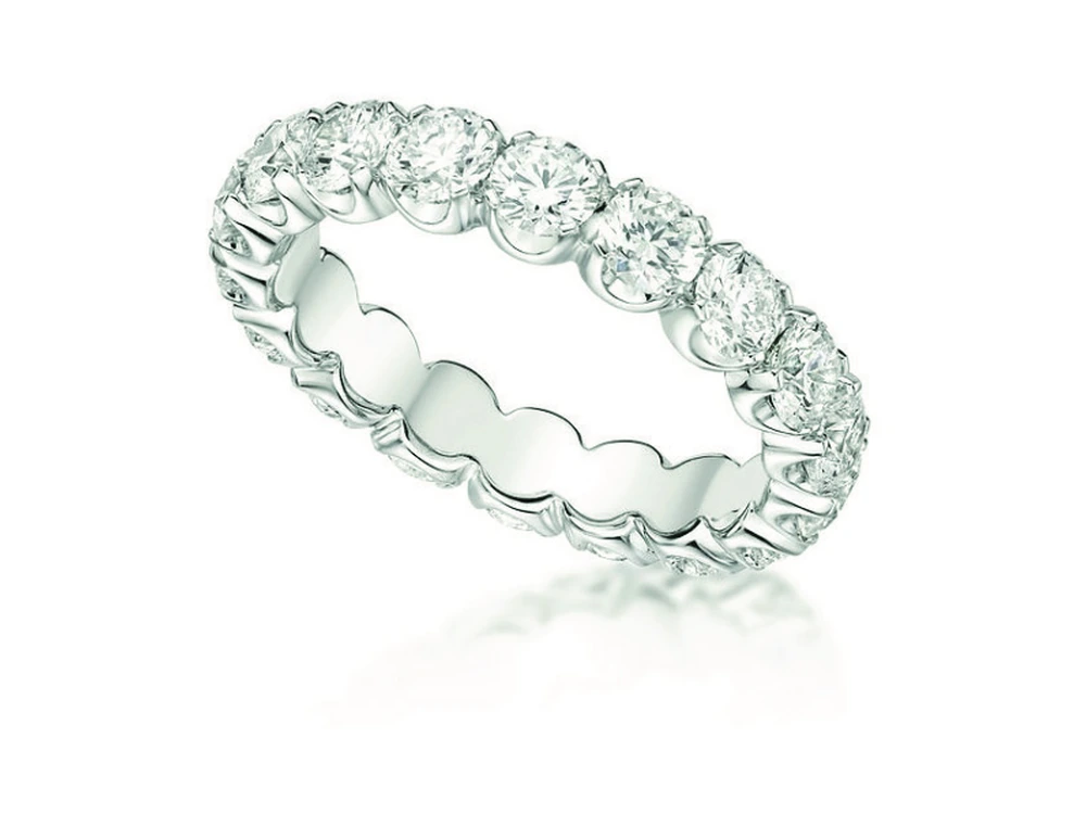 Round lab-grown diamond eternity band