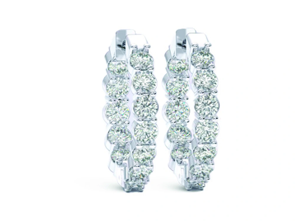 2ct Round In-and-Out Hoop Earrings catalog reference image