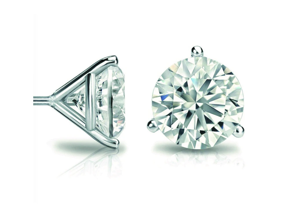 Round lab-grown diamond martini stud earrings