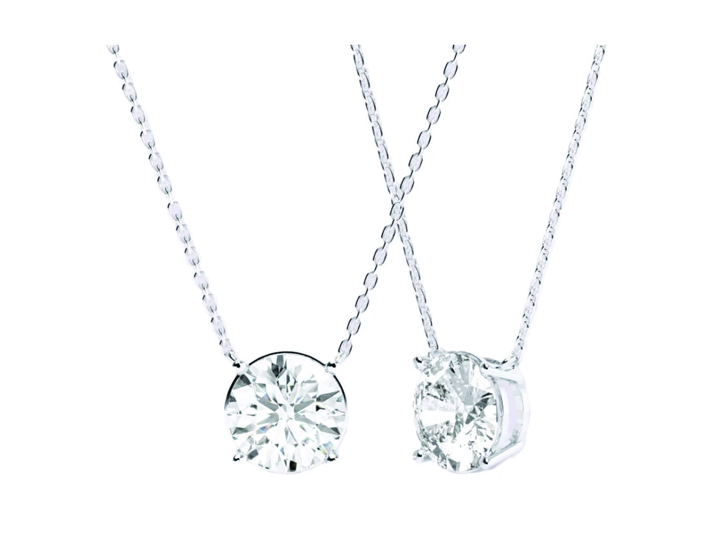 Round lab-grown diamond solitaire pendant