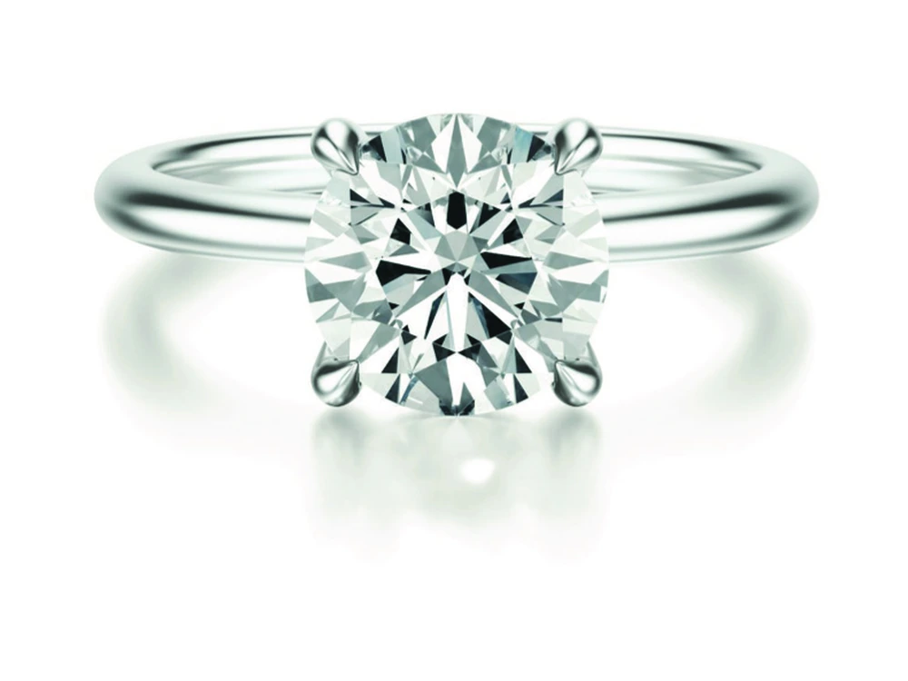 Round lab-grown diamond solitaire ring