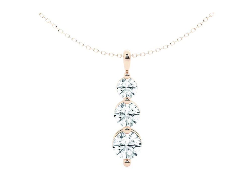 1.5ct Round Three-Stone Drop Pendant catalog reference image