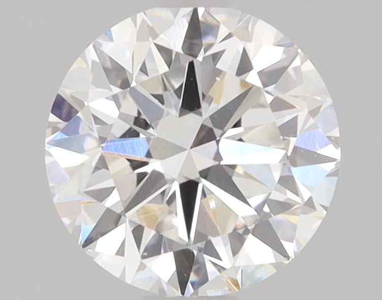 1.01ct round F/VVS2 lab-grown diamond, 6.36-6.34mm, excellent cut and clarity.
