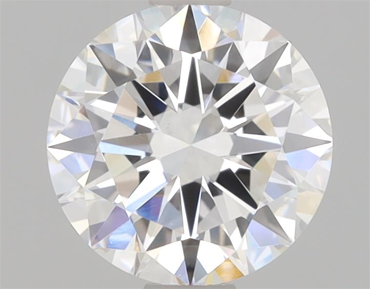 1.01ct round F/VS1 lab-grown diamond, 6.47-6.44mm, excellent cut and clarity.