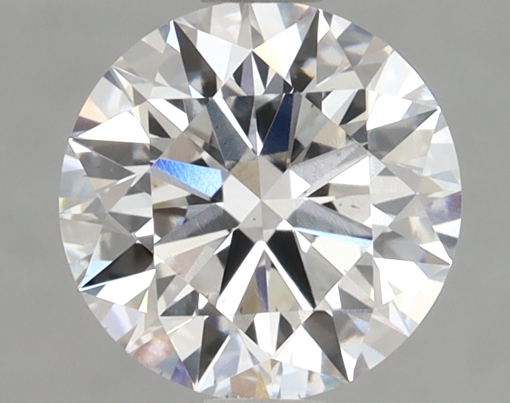 1.59ct round D/VS2 lab-grown diamond, 7.42mm, IGI certified.