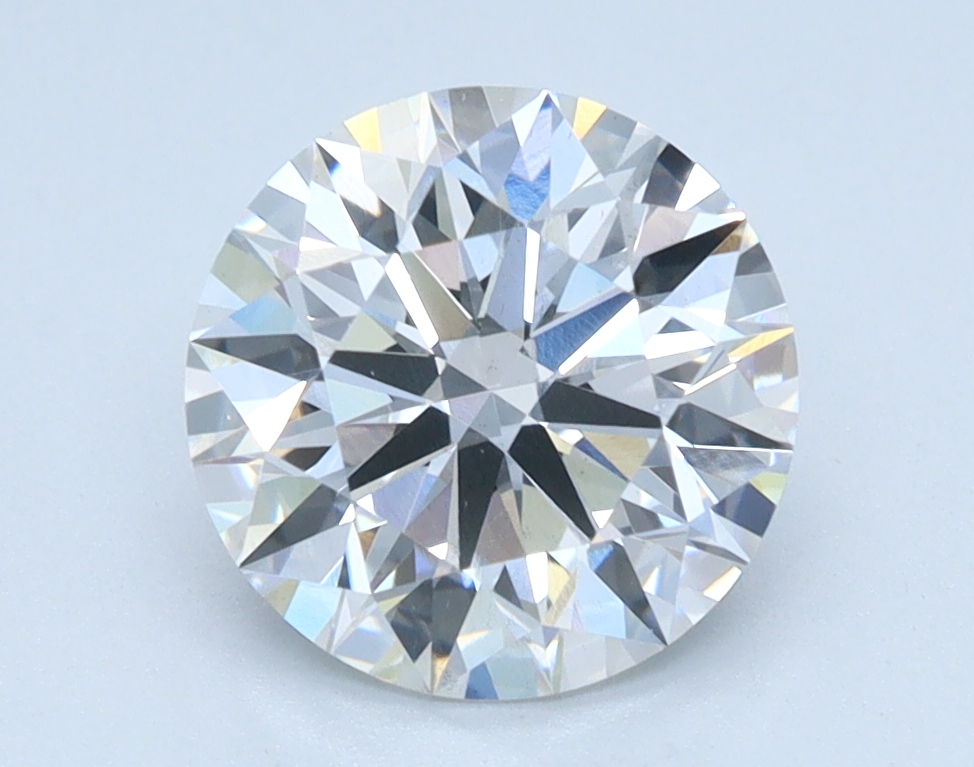 1.67ct round lab-grown diamond, D color, VS2 clarity, IGI certified.