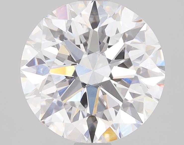 2ct round lab-grown diamond, D color, VVS2 clarity, IGI certified.