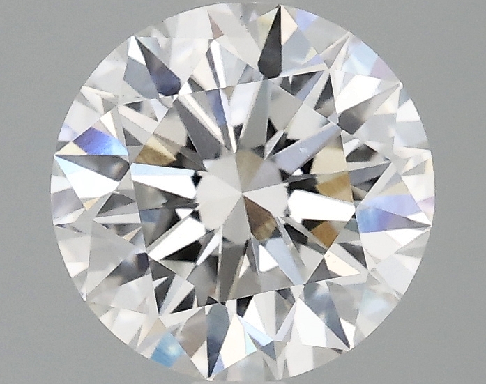 2ct round lab-grown diamond, F color, VS1 clarity, IGI certified.