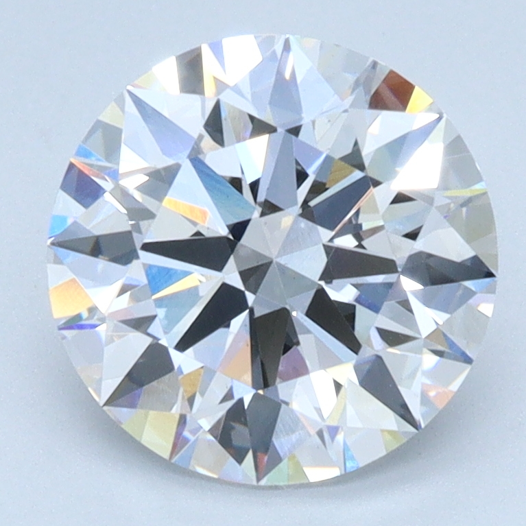 2.01ct round D/VS2 lab-grown diamond, 8.13mm, IGI certified.