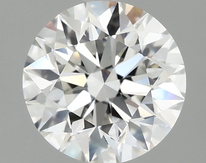 2.01ct round F/VS1 lab-grown diamond, IGI certified, 7.98mm diameter.