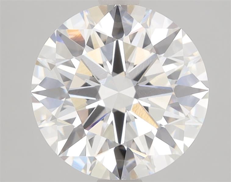 2.04ct round F/VVS2 lab-grown diamond, ID cut grade, IGI certified.
