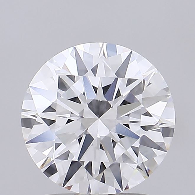 2.08ct round lab-grown diamond E/VVS2, 8.20mm, IGI certified.