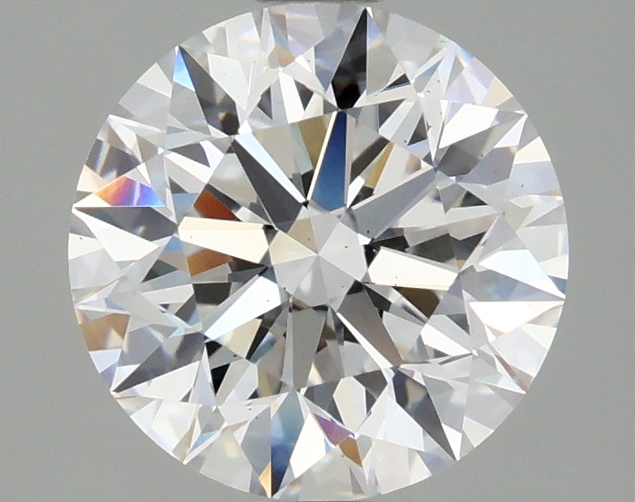 2.09ct round D/VS2 lab-grown diamond, IGI certified, 8.11mm diameter.