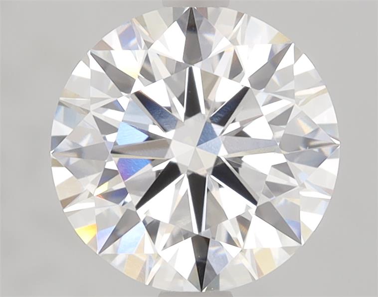 2.09ct round F/VVS2 lab-grown diamond, ID cut grade, IGI certified.