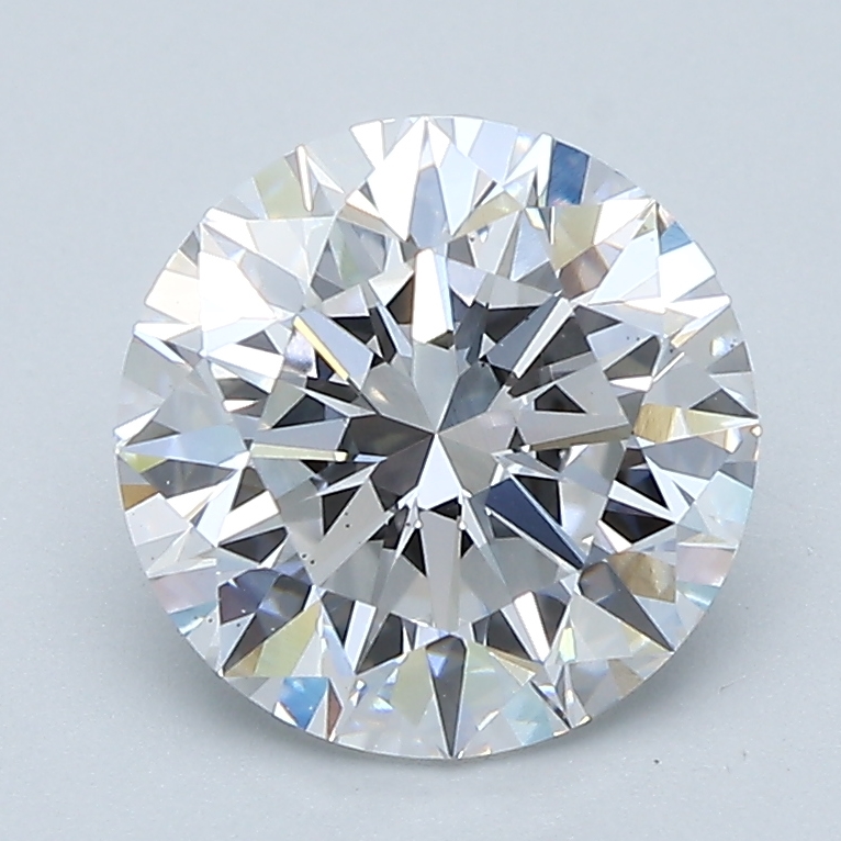 2.11ct round lab-grown diamond, D color, VS2 clarity, IGI certified.
