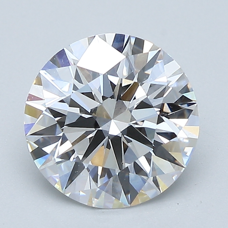 2.2ct round lab-grown diamond E/VS2, 8.41mm, IGI certified.