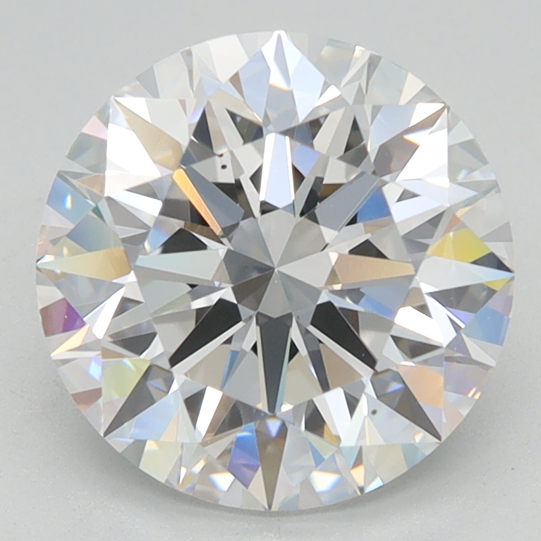 2.32ct round lab-grown diamond, D color, VS2 clarity, IGI certified.