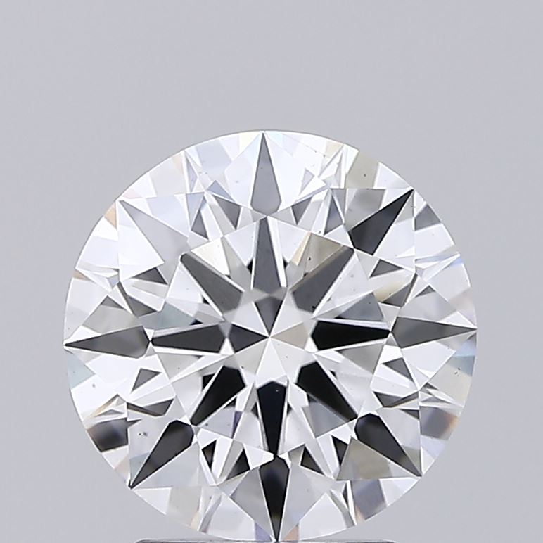 2.38ct round E/VS1 lab-grown diamond, 8.58mm, IGI certified.