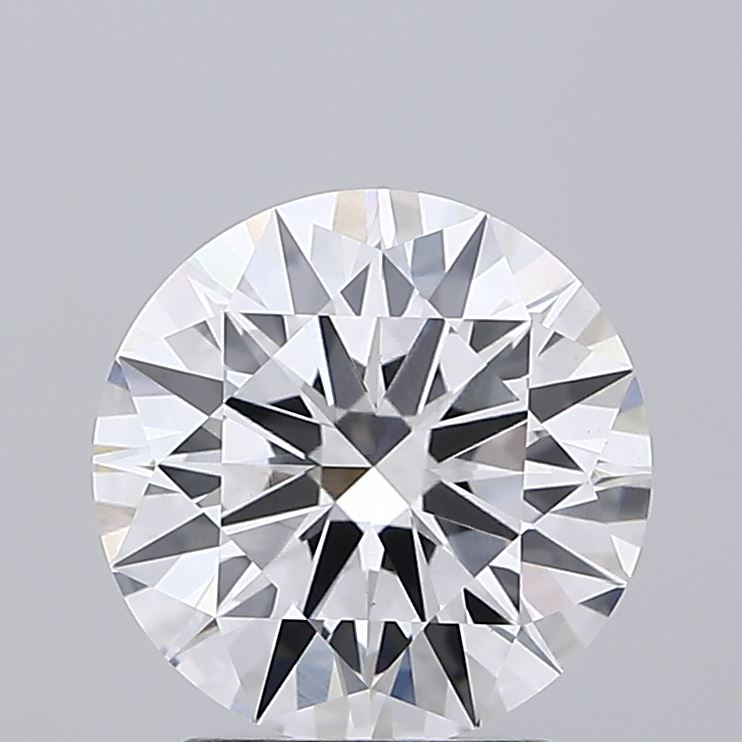 2.43ct round F/VVS2 lab-grown diamond, 8.62mm, IGI certified.