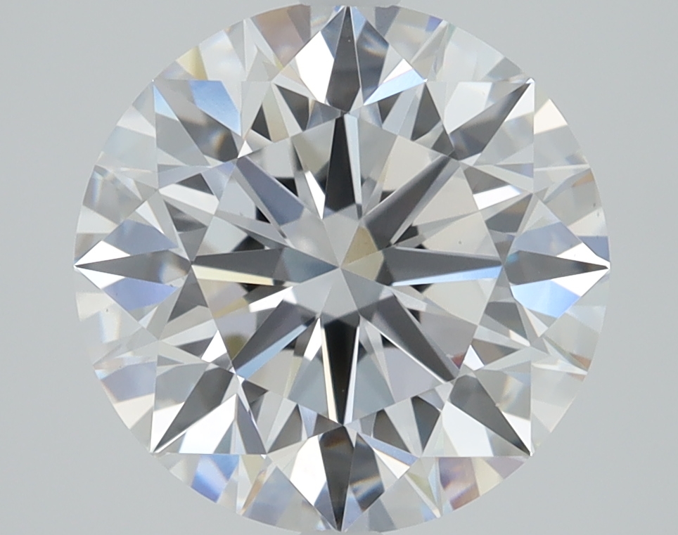 2.6ct round lab-grown diamond, D color, VS2 clarity, IGI certified.
