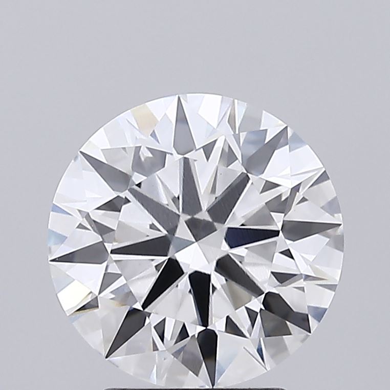 2.6ct round F/VVS2 lab-grown diamond, 8.90mm, IGI certified.