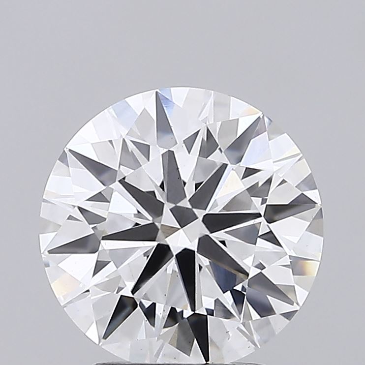 2.64ct round lab-grown diamond, D color, VS2 clarity, IGI certified.
