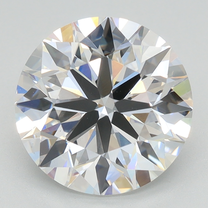2.7ct round E/VS1 lab-grown diamond, 8.87mm, IGI certified.