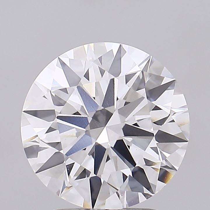 2.72ct round F/VVS2 lab-grown diamond, 8.96mm, IGI certified.