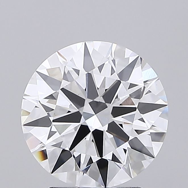 2.86ct round F/VVS2 lab-grown diamond, 9.14mm, IGI certified.