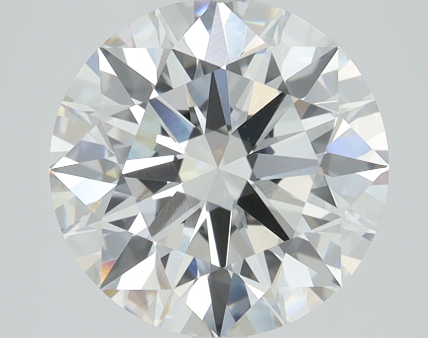 3.2ct round F/VVS2 lab-grown diamond, 9.40mm, IGI certified.