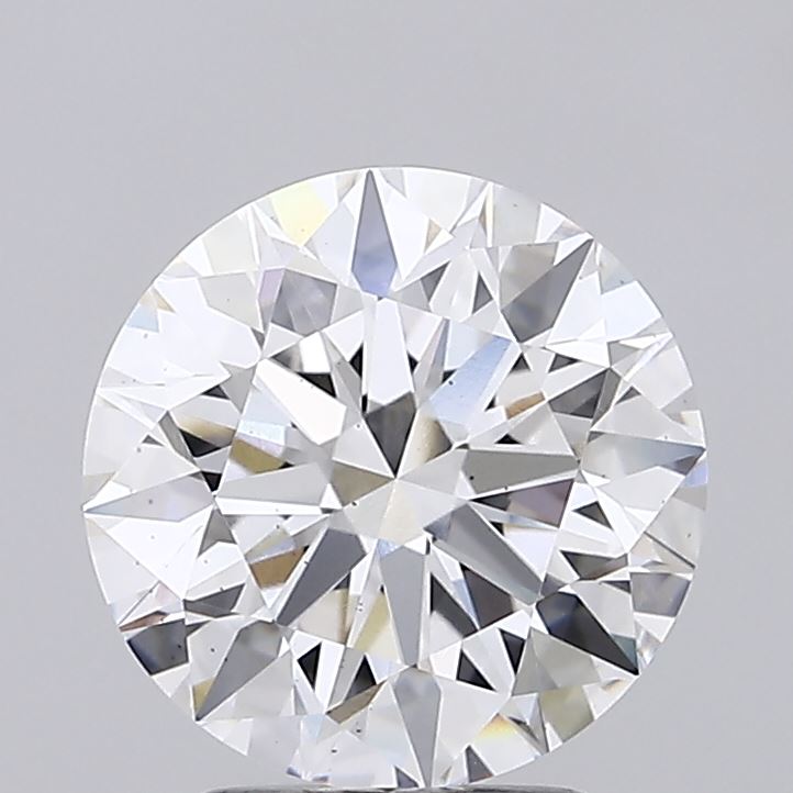 3.21ct round lab-grown diamond, D color, VS2 clarity, IGI certified.