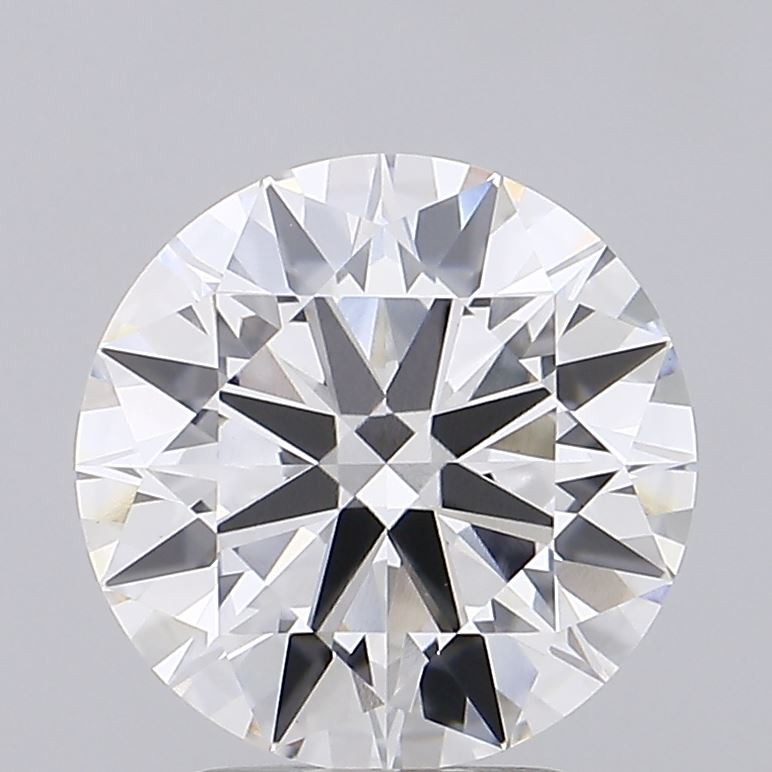 3.21ct round F/VVS2 lab-grown diamond, 9.54mm, IGI certified.