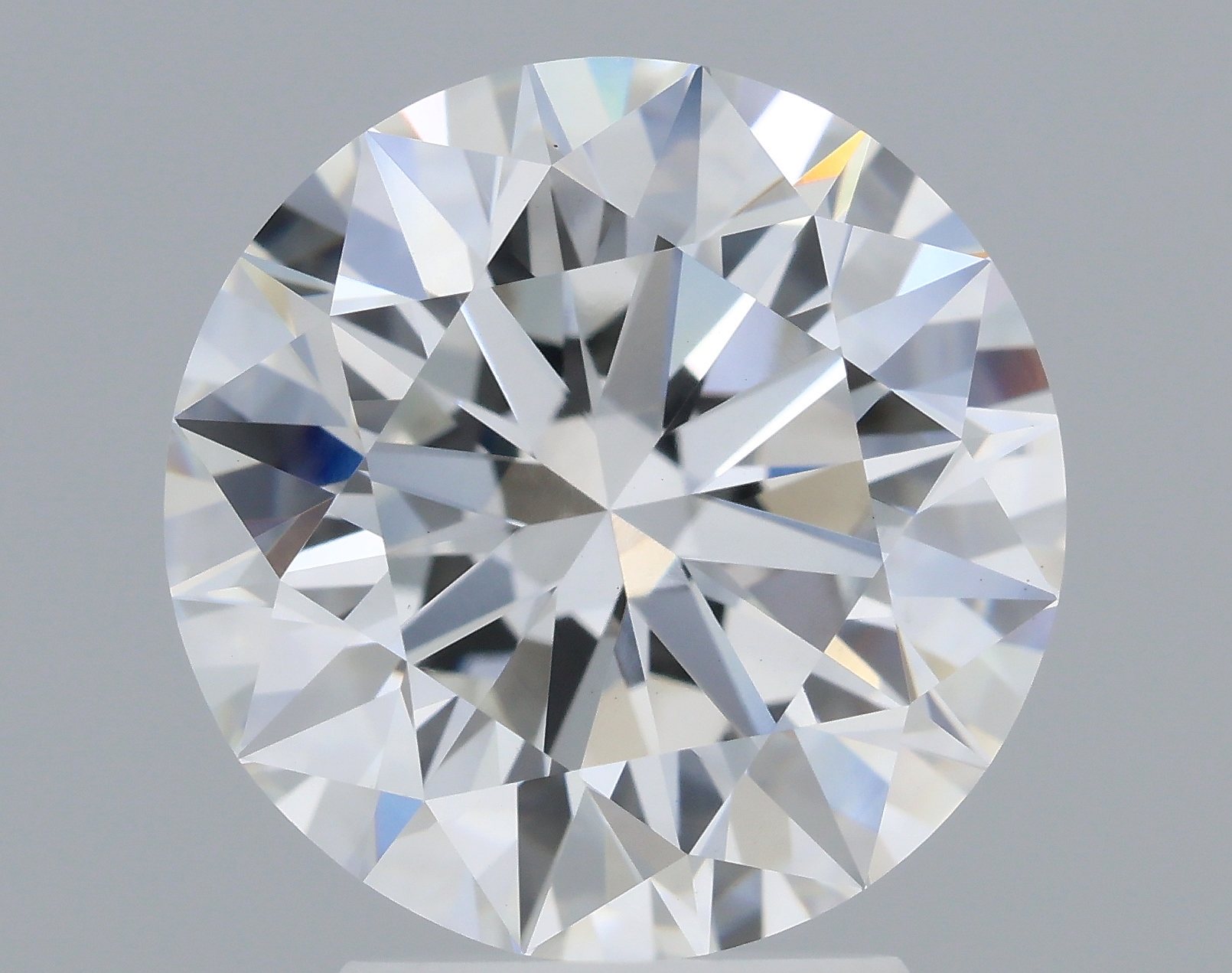 3.24ct round F/VVS2 lab-grown diamond, 9.41mm, IGI certified.