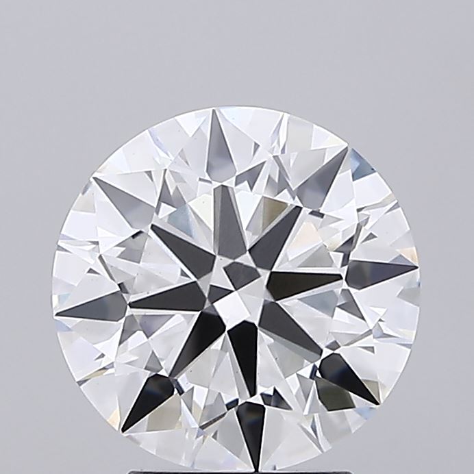3.29ct round F/VVS2 lab-grown diamond, 9.53mm, IGI certified.