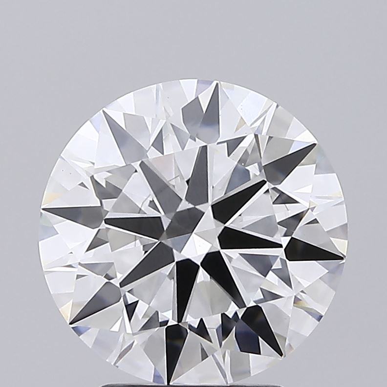 3.29ct round F/VS2 lab-grown diamond, 9.58mm, IGI certified.