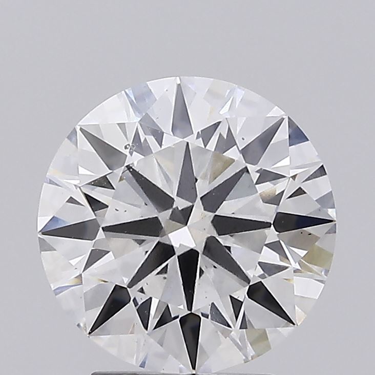 3.29ct round F/VS2 lab-grown diamond, 9.57mm, IGI certified.