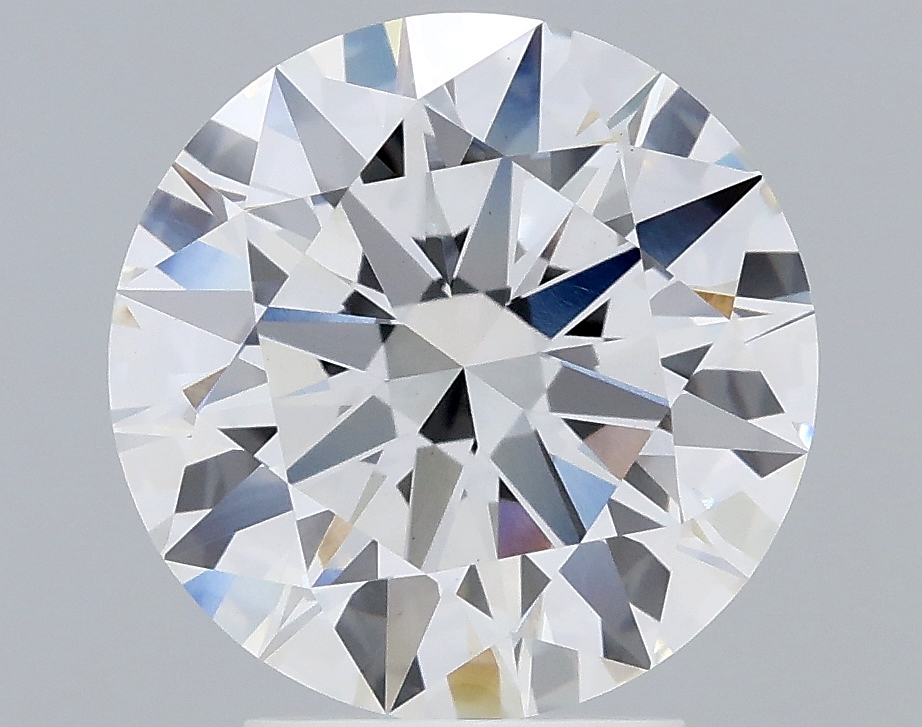 3.34ct round F/VS1 lab-grown diamond, 9.65mm, IGI certified.