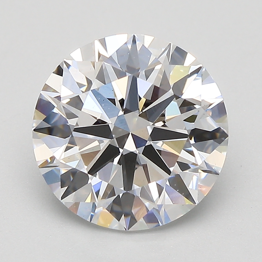 3.35ct round lab-grown diamond, D color, VS2 clarity, IGI certified.