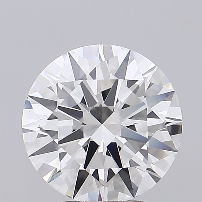 3.38ct round F/VS1 lab-grown diamond, 9.66mm, IGI certified.