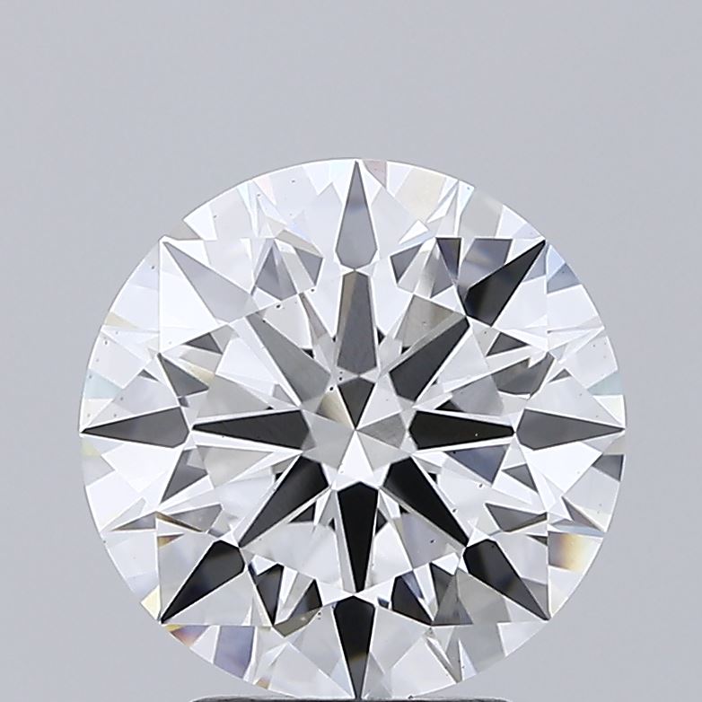 3.39ct round F/VS2 lab-grown diamond, 9.68mm, IGI certified.