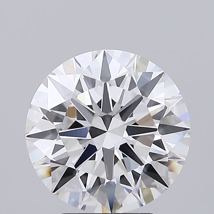 3.4ct round F/VS1 lab-grown diamond, 9.58mm, IGI certified.
