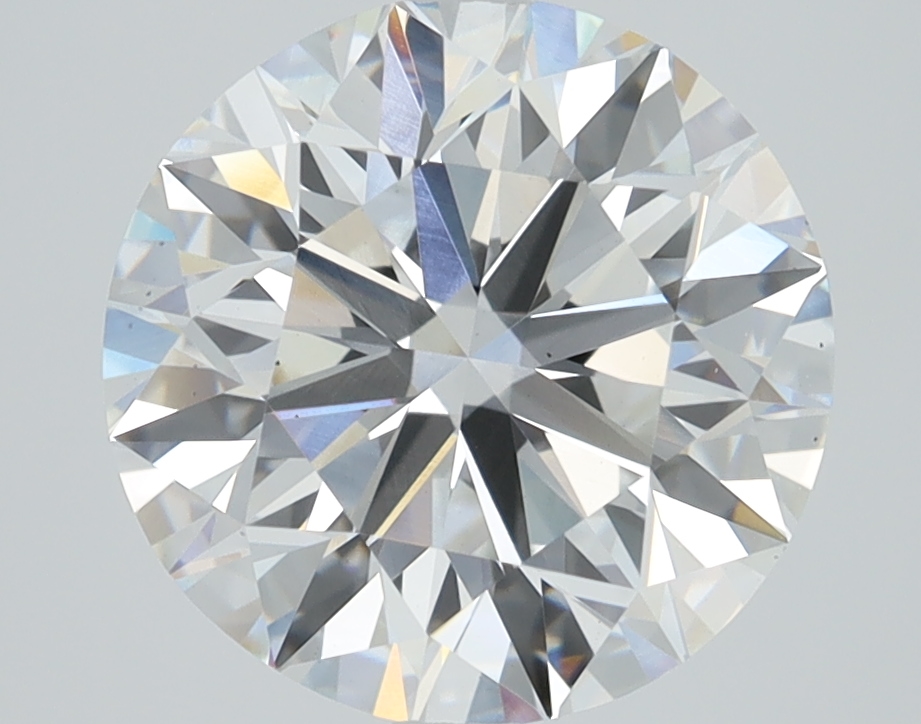 3.4ct round F/VS1 lab-grown diamond, 9.56mm, IGI certified.