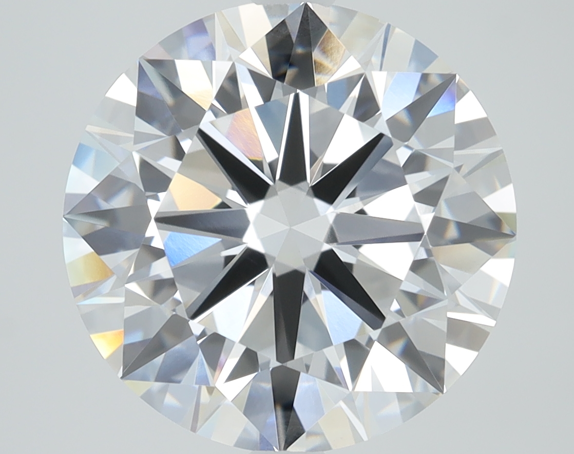 3.41ct round lab-grown diamond, D color, VS1 clarity, IGI certified.