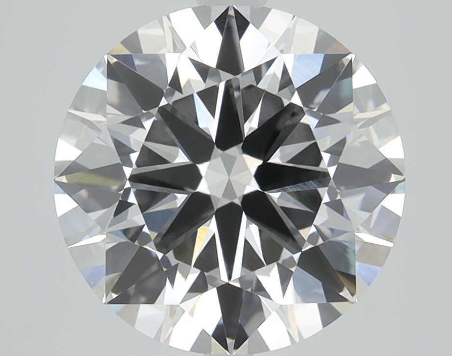3.41ct round F/VVS2 lab-grown diamond, 9.85mm, IGI certified.