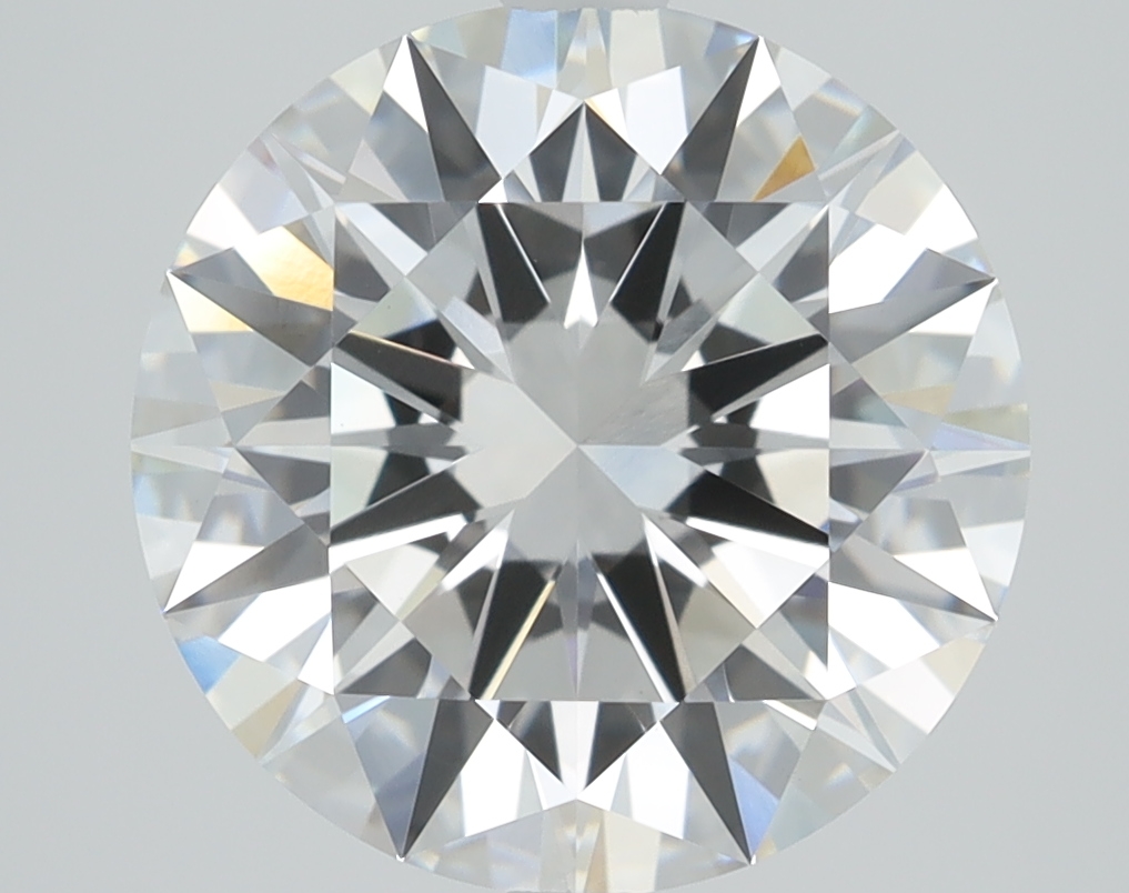 3.42ct round lab-grown diamond E/VVS1, 9.65mm, IGI certified.