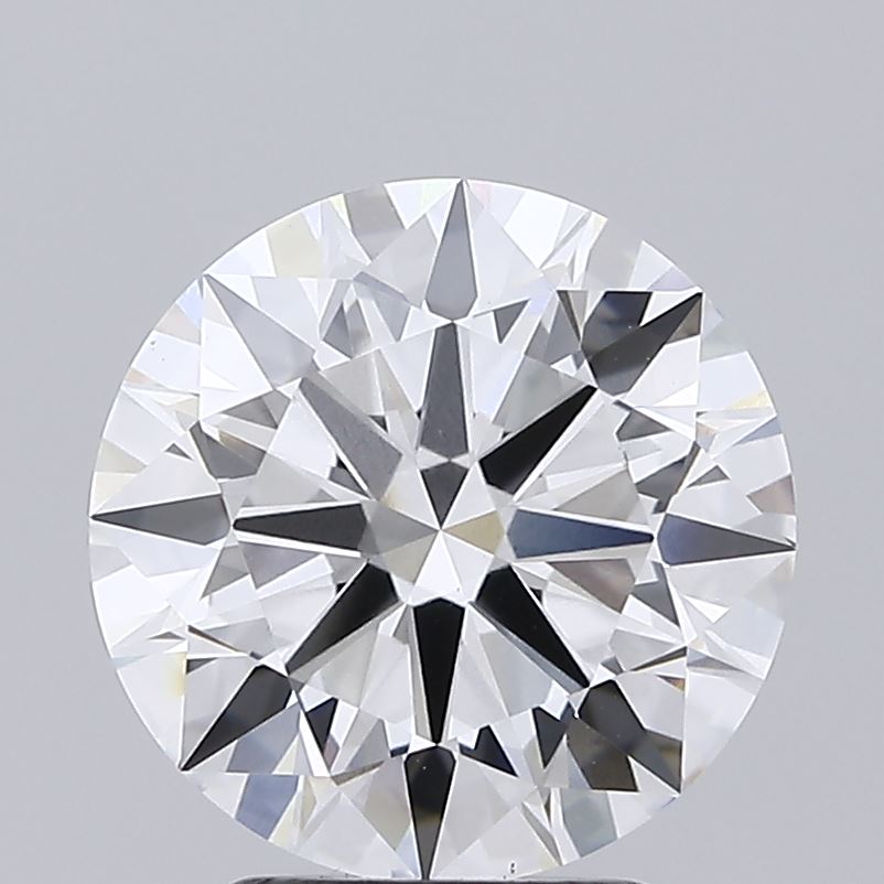 3.46ct round F/VS1 lab-grown diamond, 9.71mm, IGI certified.
